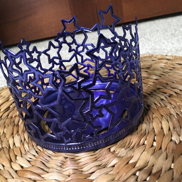 Bath and body works 3 wick candle holder blue star